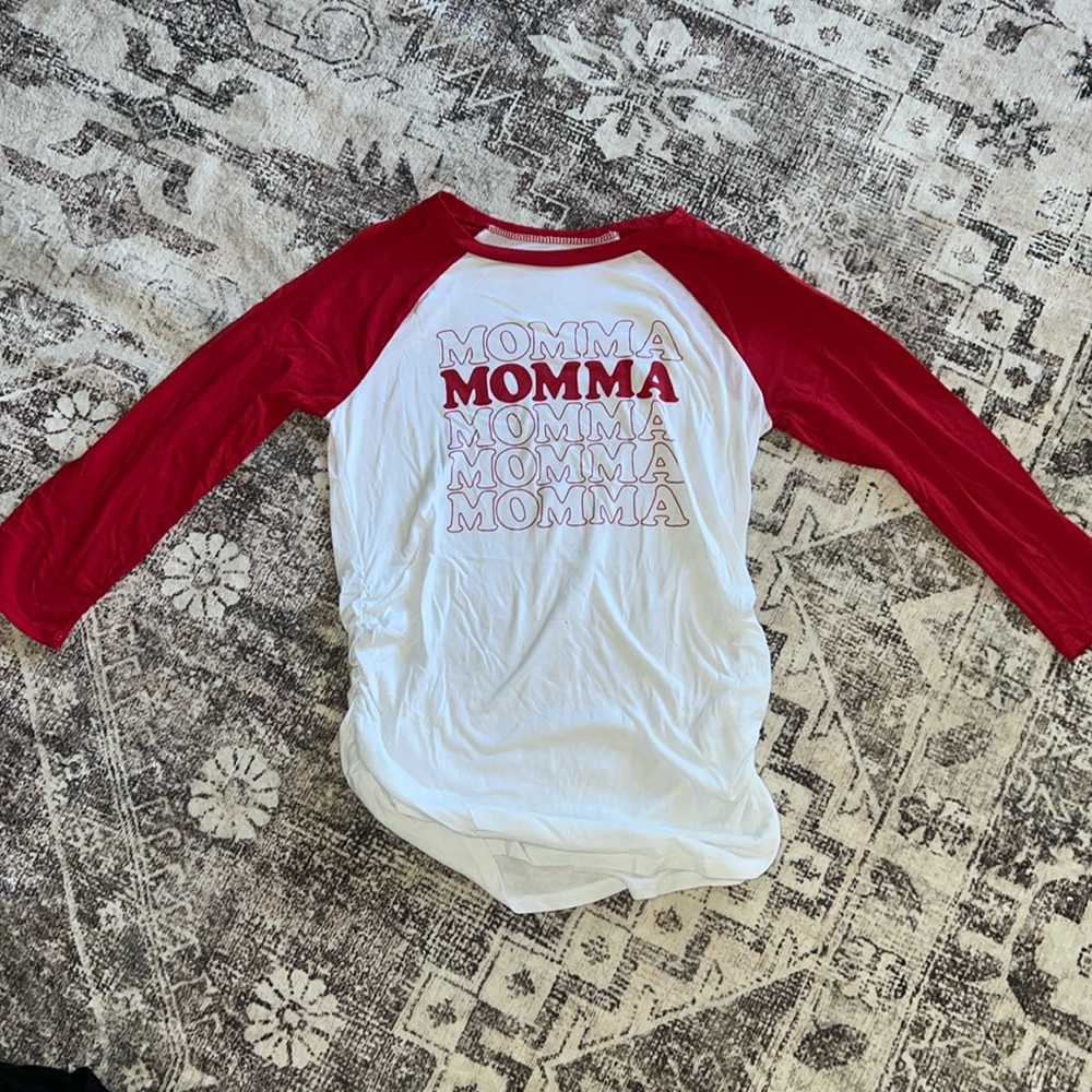 Ruched Maternity 3/4 Sleeve Graphic tee